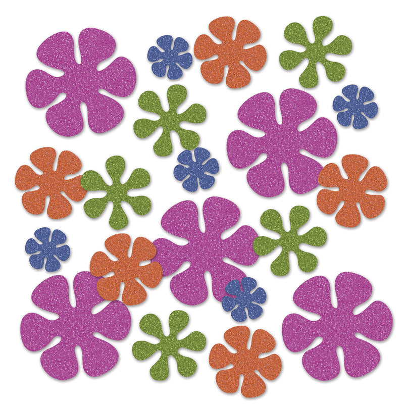 Retro Flower Deluxe Sparkle Confetti – (½ Oz/Pkg) by Beistle for 60's Deluxe Sparkle