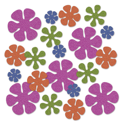 Retro Flower Deluxe Sparkle Confetti – (½ Oz/Pkg) by Beistle for 60's Deluxe Sparkle