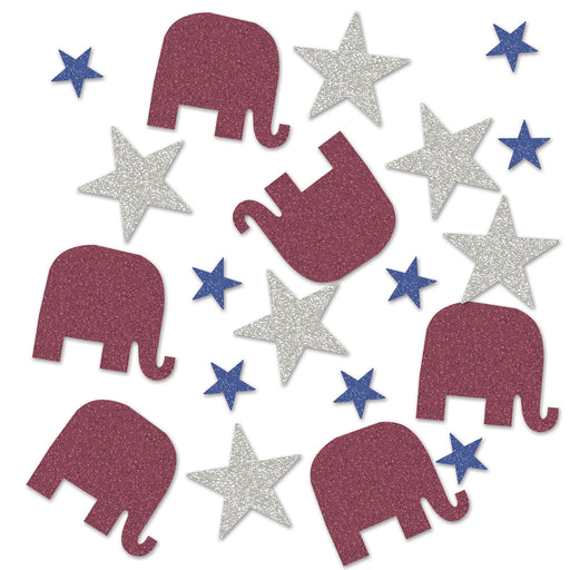 Republican Deluxe Sparkle Confetti – (½ Oz/Pkg) by Beistle for Patriotic Deluxe Sparkle