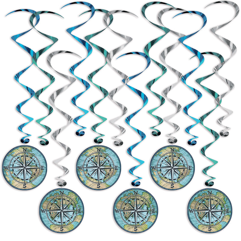 Bon Voyage Whirls – 15"-28" – (12/Pkg) by Beistle for Bon Voyage Whirls