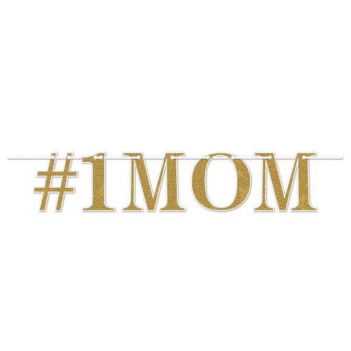 #1 Mom Streamer – 7¼" x 4' – (1/Pkg) by Beistle for Mothers/Fathers Day Streamers