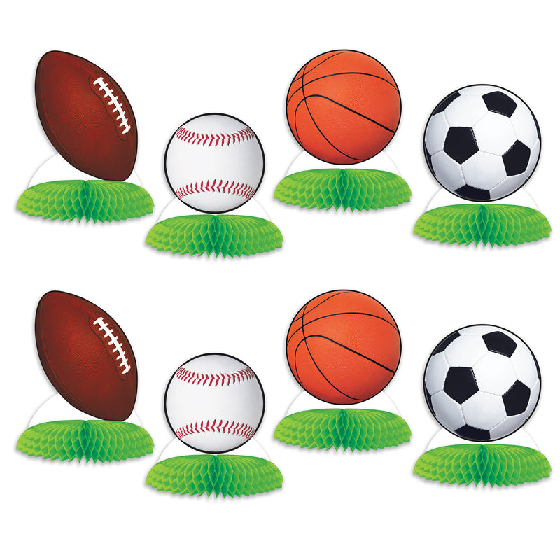Sports Ball Mini Centerpieces – 4"-4¾" – (8/Pkg) by Beistle for Sports Tissue