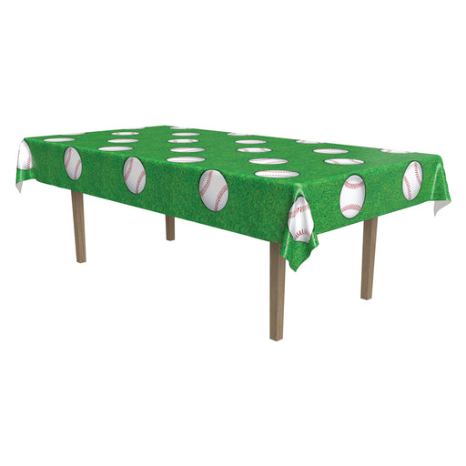 Baseball Tablecover – 54" x 108" – (1/Pkg) by Beistle for Baseball Table Covers - Patterned