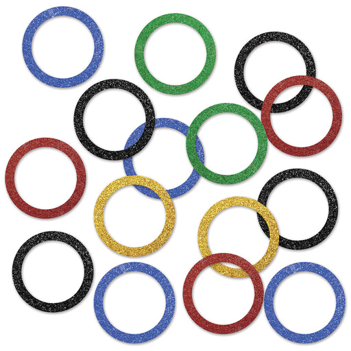 Sports Party Rings Dlx Sparkle Confetti – (½ Oz/Pkg) by Beistle for Sports Deluxe Sparkle