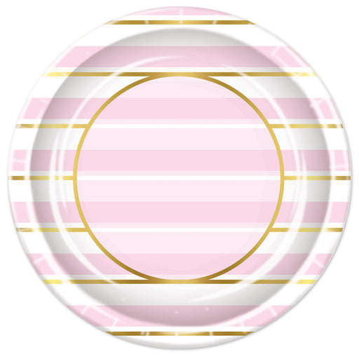 Striped Plates – 9" – (8/Pkg) by Beistle for Baby Shower Plates-Dinner