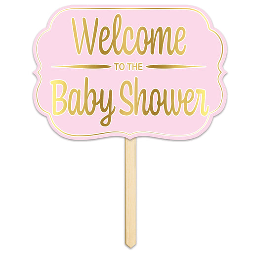 Foil Welcome ToThe Baby Shower Yard Sign – 10" x 14½" by Beistle for Baby Shower Yard Signs