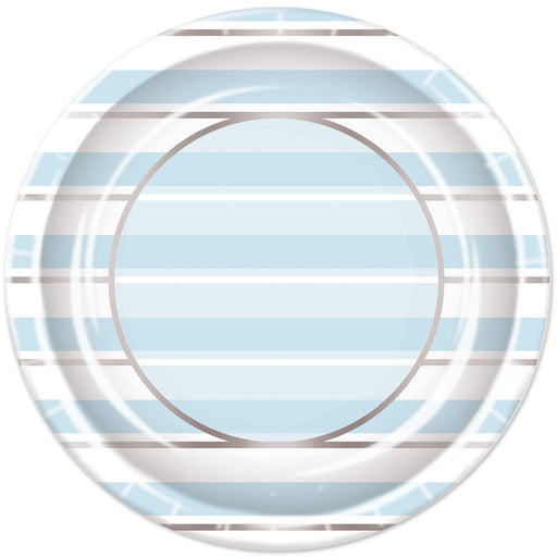 Striped Plates – 9" – (8/Pkg) by Beistle for Baby Shower Plates-Dinner