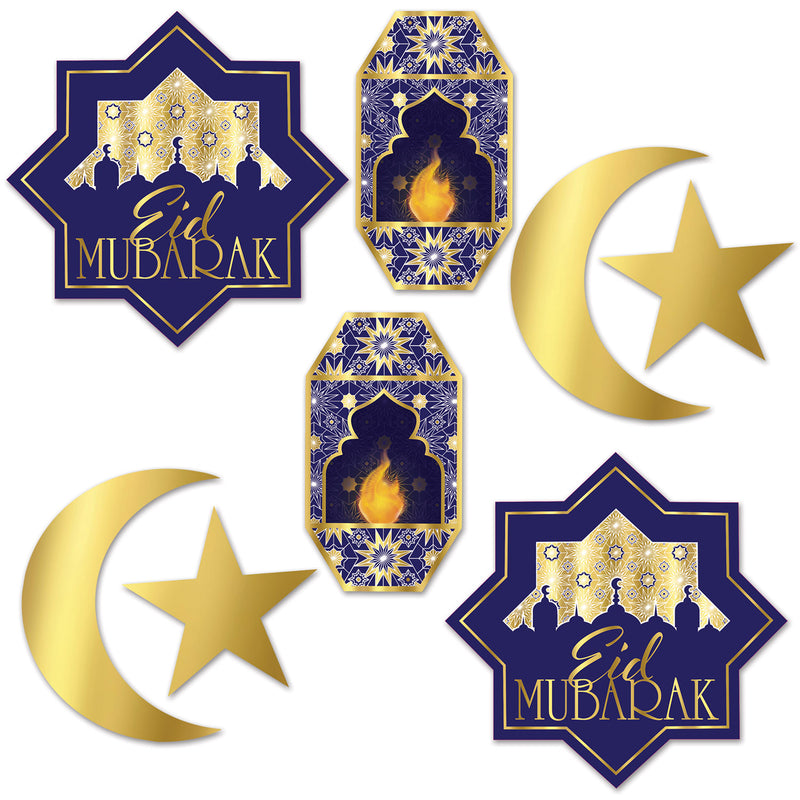 Foil Ramadan Cutouts – 5"-11½" – (8/Pkg) by Beistle for Ramadan Foil