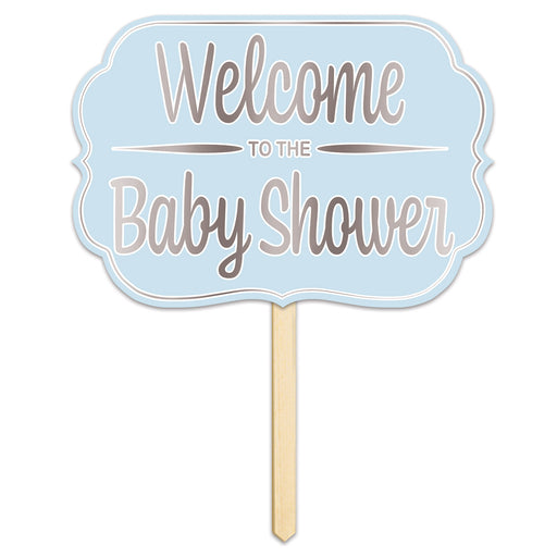 Foil Welcome ToThe Baby Shower Yard Sign – 10" x 14½" by Beistle for Baby Shower Yard Signs