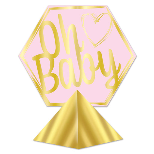 3-D Foil Oh Baby Centerpiece – 11½" x 10¼" – (1/Pkg) by Beistle for Baby Shower 3-D