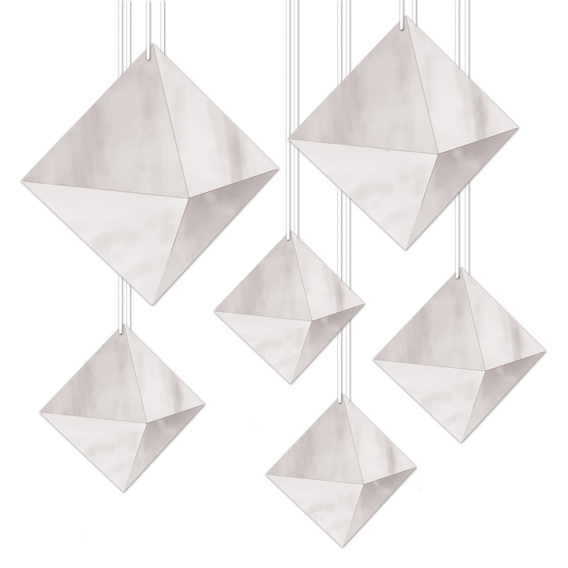 3-D Foil Diamonds – 5"-11" – (6/Pkg) by Beistle for General Occasion Lanterns