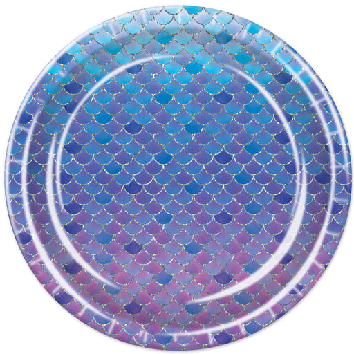Mermaid Scales Plates – 9" – (8/Pkg) by Beistle for Mermaid Plates-Dinner