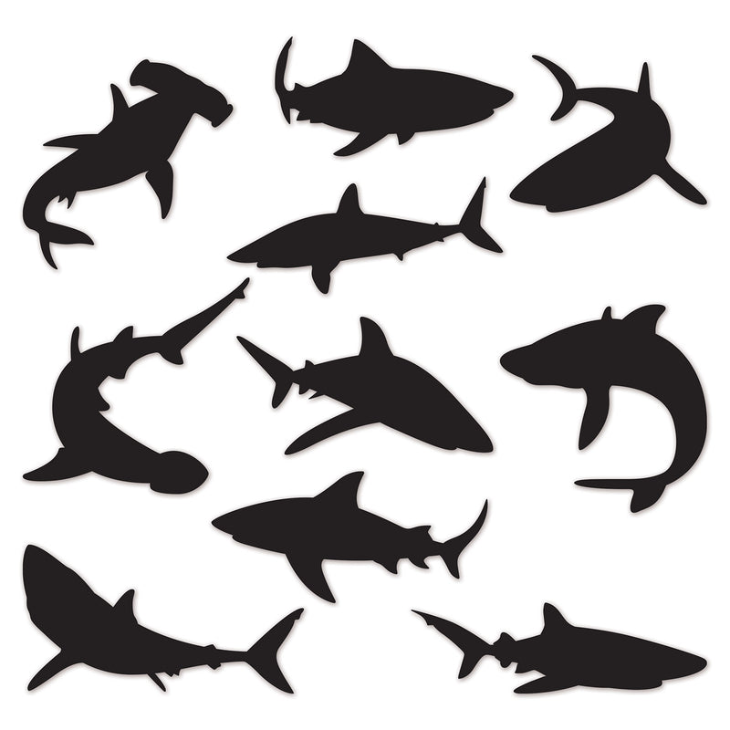 Shark Silhouettes – 10"-15" – (10/Pkg)
