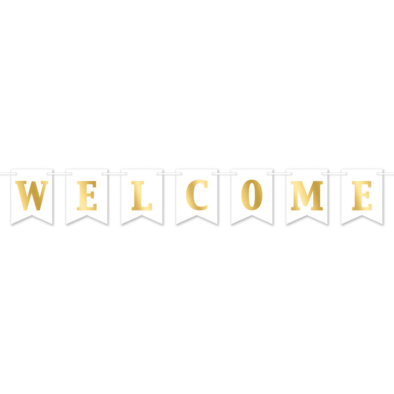 Foil Welcome Streamer – 6" x 6' – (1/Pkg) by Beistle for General Occasion Streamers
