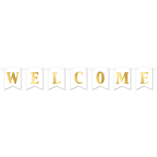 Foil Welcome Streamer – 6" x 6' – (1/Pkg) by Beistle for General Occasion Streamers
