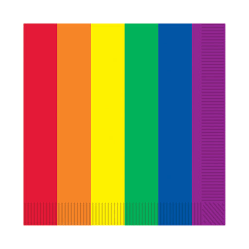 Rainbow Beverage Napkins – (16/Pkg) by Beistle for Rainbow Napkins-Beverage