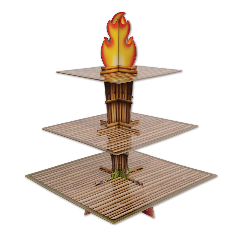Tiki Torch Cupcake Stand – 15¼" x 11¼" – (1/Pkg) by Beistle for Luau Cake/Cupcake Stands
