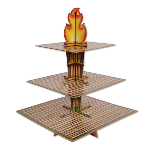 Tiki Torch Cupcake Stand – 15¼" x 11¼" – (1/Pkg) by Beistle for Luau Cake/Cupcake Stands