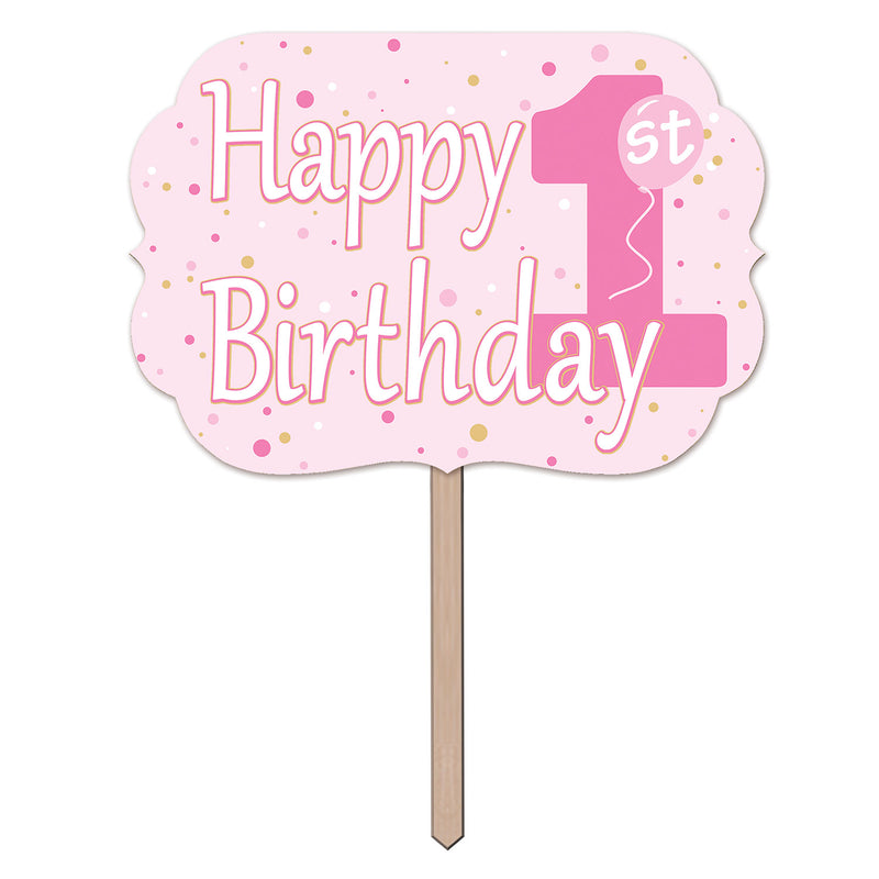 "1st" Birthday Yard Sign – 10" x 14½" by Beistle for 1st Birthday Yard Signs