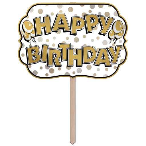 Foil Happy Birthday Yard Sign – 10" x 14½" by Beistle for Birthday Yard Signs