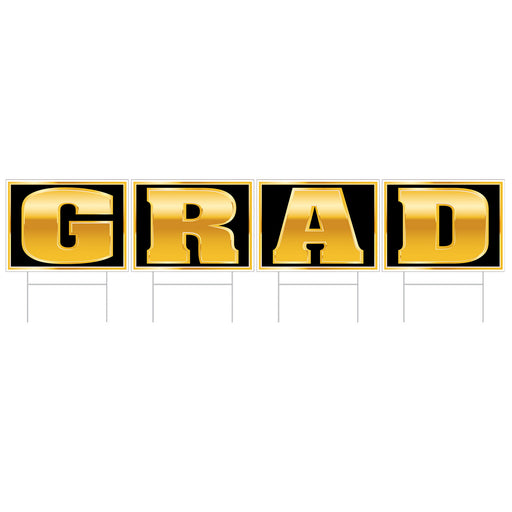 Plastic Grad Yard Sign – 11½" x 6' – (1/Pkg) by Beistle for Graduation Plastic Yard Signs