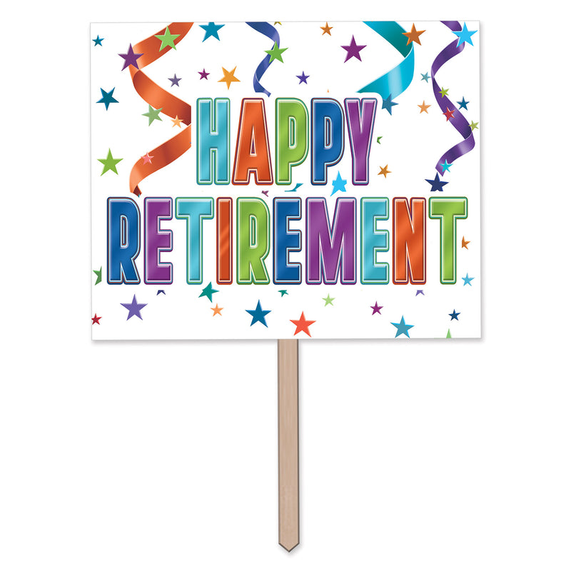 Happy Retirement Yard Sign – 12" x 15" by Beistle for Retirement Yard Signs