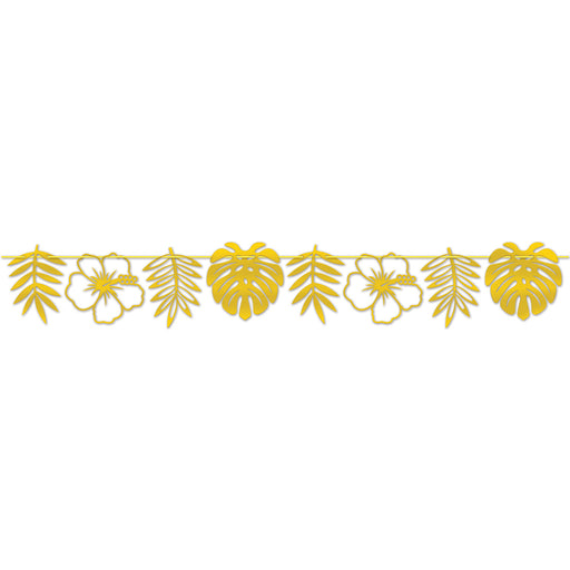 Foil Die-Cut Floral Streamer – 8" x 7' 9" – (1/Pkg) by Beistle for Luau Streamers