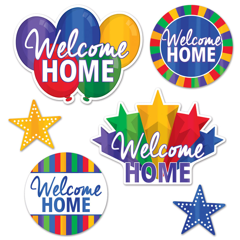 Foil Welcome Home Cutouts – 5½"-14" – (6/Pkg)