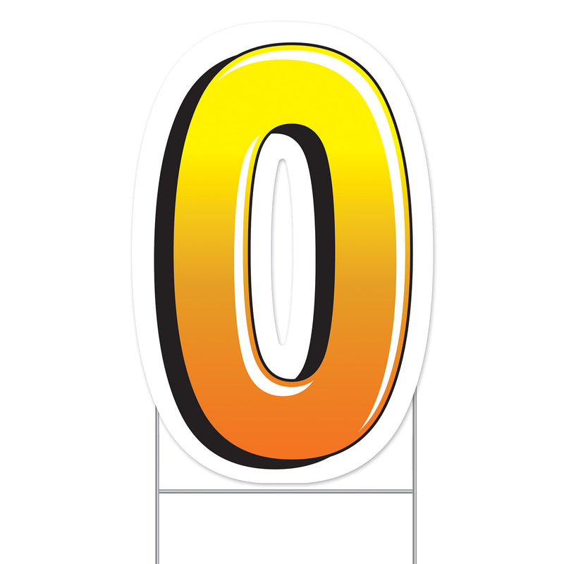 Plastic "0" Yard Sign – 18" by Beistle for General Occasion Plastic Yard Signs