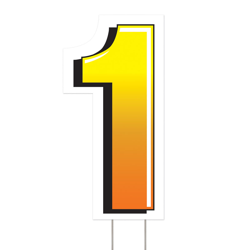 Plastic "1" Yard Sign – 18"