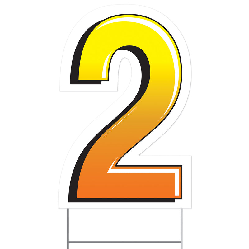 Plastic "2" Yard Sign – 18"