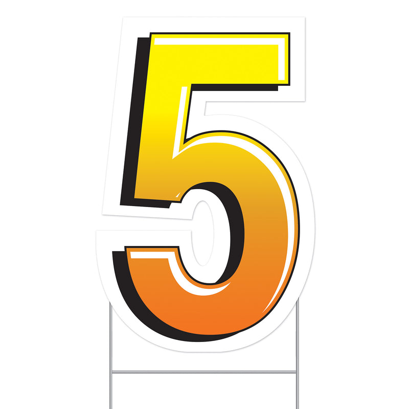 Plastic "5" Yard Sign – 18"