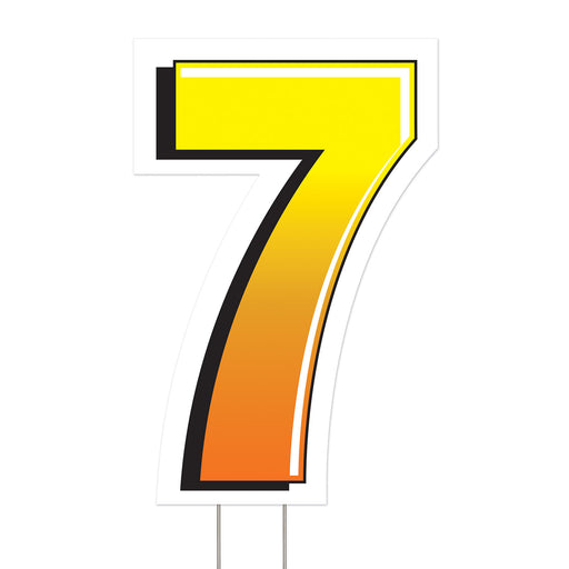 Plastic "7" Yard Sign – 18" by Beistle for General Occasion Plastic Yard Signs