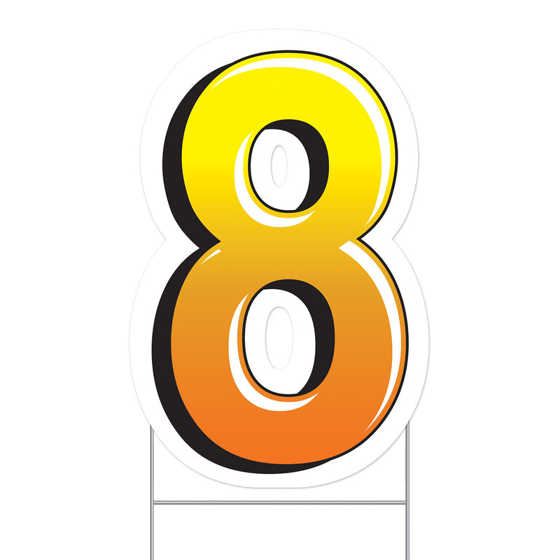 Plastic "8" Yard Sign – 18" by Beistle for General Occasion Plastic Yard Signs