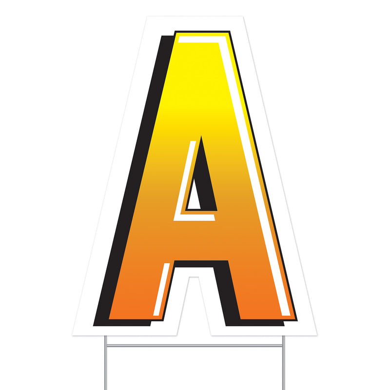Plastic "A" Yard Sign – 18" by Beistle for General Occasion Plastic Yard Signs