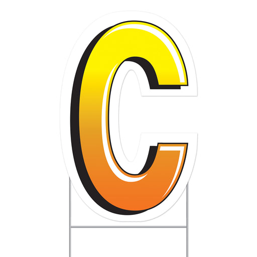 Plastic "C" Yard Sign – 18" by Beistle for General Occasion Plastic Yard Signs