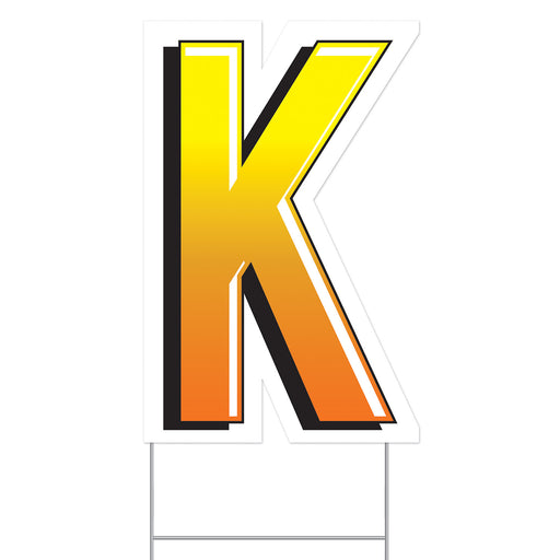 Plastic "K" Yard Sign – 18" by Beistle for General Occasion Plastic Yard Signs