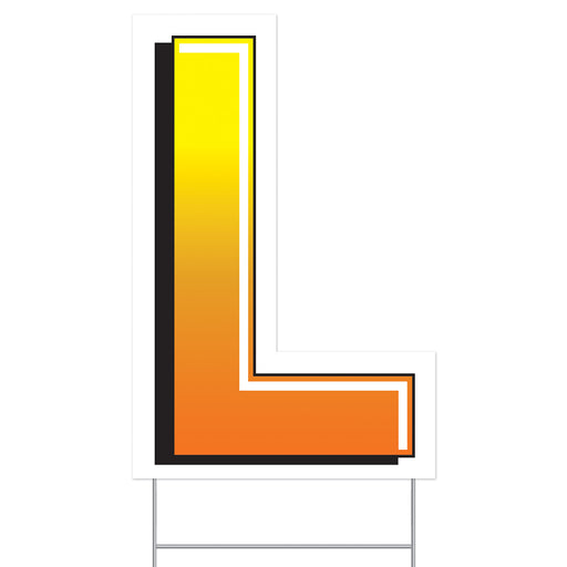 Plastic "L" Yard Sign – 18" by Beistle for General Occasion Plastic Yard Signs