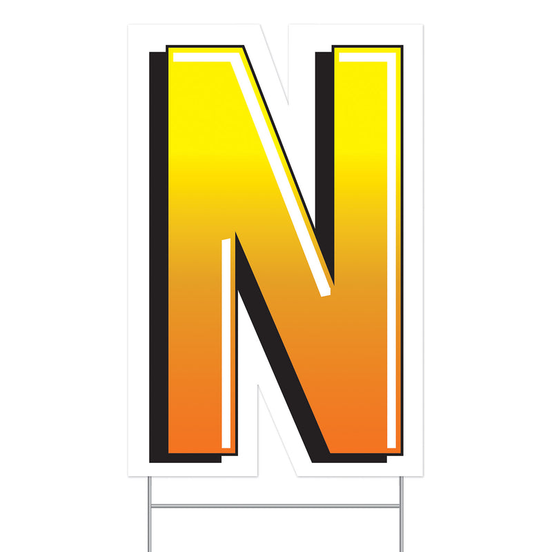 Plastic "N" Yard Sign – 18" by Beistle for General Occasion Plastic Yard Signs