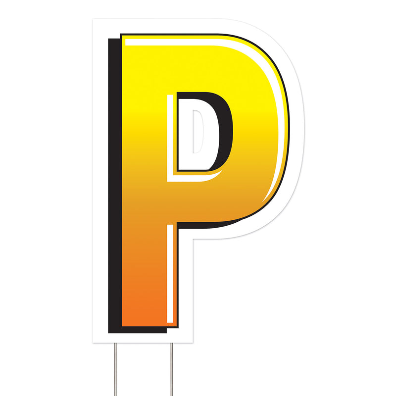 Plastic "P" Yard Sign – 18" by Beistle for General Occasion Plastic Yard Signs
