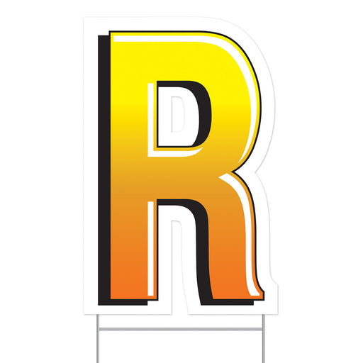 Plastic "R" Yard Sign – 18" by Beistle for General Occasion Plastic Yard Signs