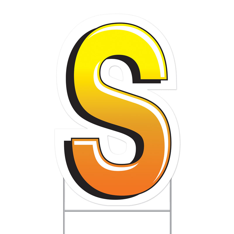 Plastic "S" Yard Sign – 18" by Beistle for General Occasion Plastic Yard Signs