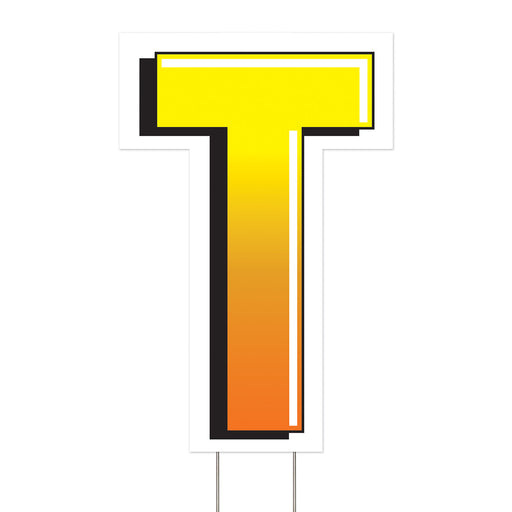 Plastic "T" Yard Sign – 18" by Beistle for General Occasion Plastic Yard Signs