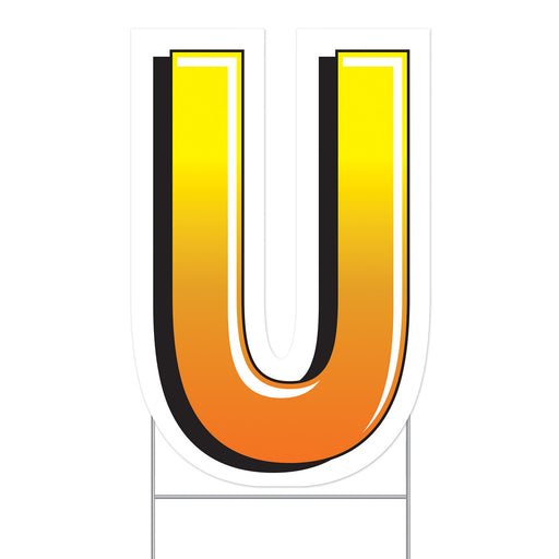 Plastic "U" Yard Sign – 18" by Beistle for General Occasion Plastic Yard Signs