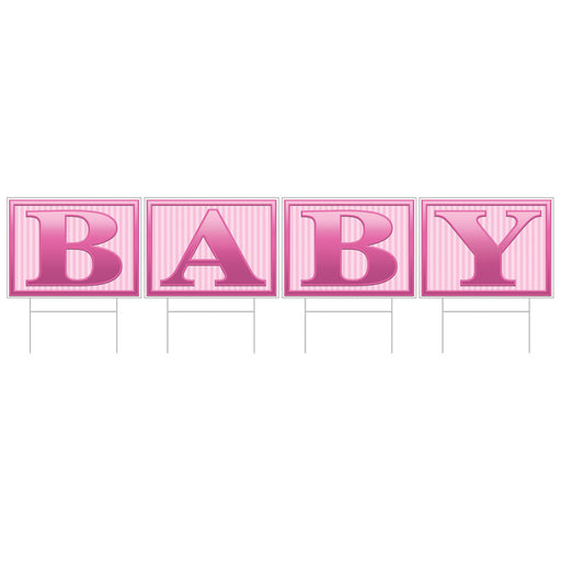 Plastic Baby Yard Sign – 11½" x 6' – (1/Pkg) by Beistle for Baby Shower Plastic Yard Signs
