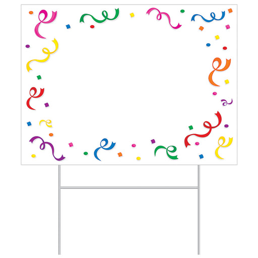 Plastic "Blank" Yard Sign – 11½" x 15½" – (1/Pkg) by Beistle for General Occasion Plastic Yard Signs