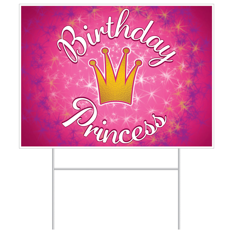 Plastic Birthday Princess Yard Sign – 11½" x 15½" – (1/Pkg) by Beistle for Birthday Plastic Yard Signs