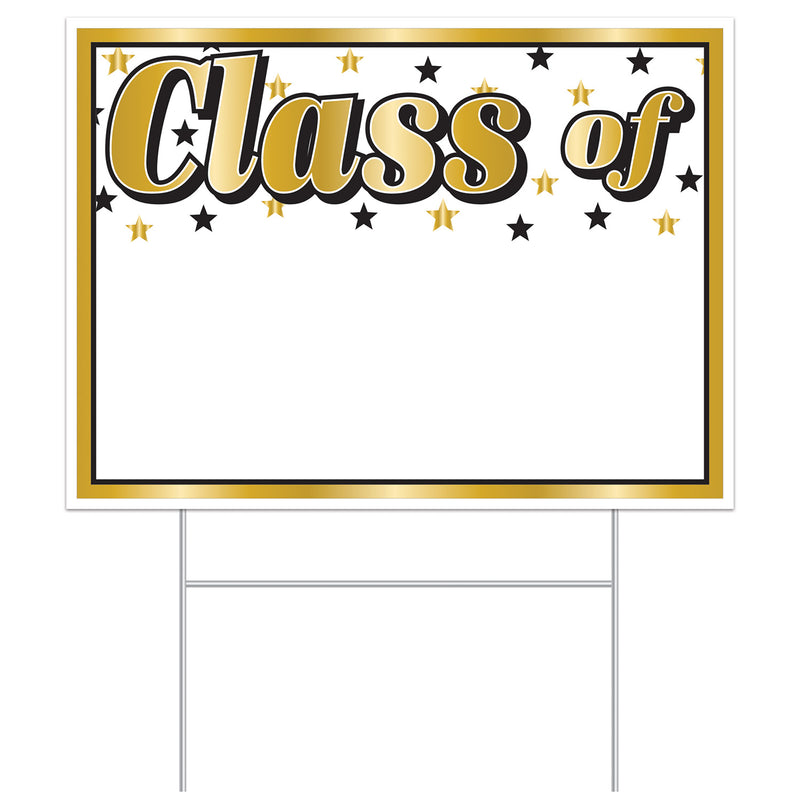 Plastic "Class Of" Yard Sign – 11½" x 15½" – (1/Pkg) by Beistle for Graduation Plastic Yard Signs