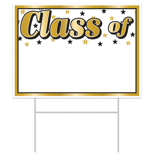 Plastic "Class Of" Yard Sign – 11½" x 15½" – (1/Pkg) by Beistle for Graduation Plastic Yard Signs