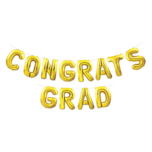 Congrats Grad Balloon Streamer – 14¼" x 12' – (1/Pkg) by Beistle for Graduation Balloon Streamers